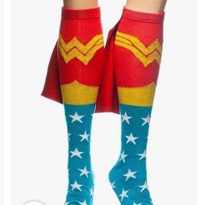 Wonder Woman Superhero Adult Knee High Cape Sock Size M